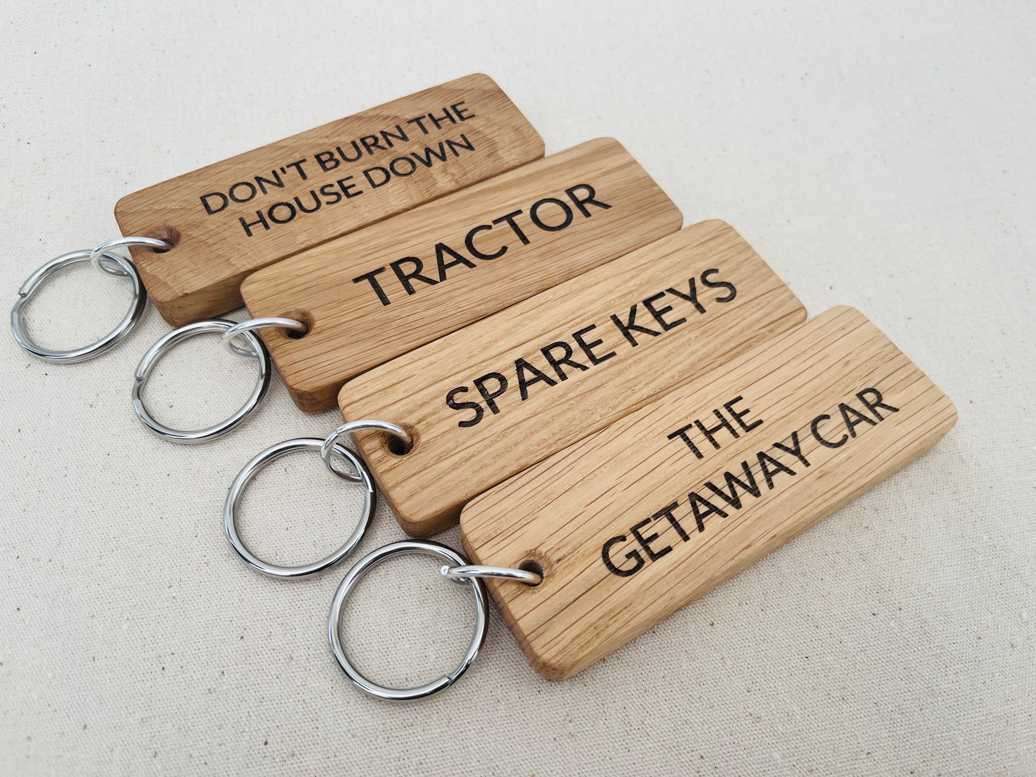 Custom Oak Keyring Large