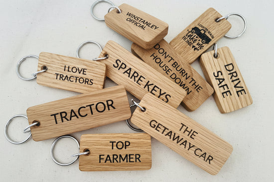 Custom Oak Keyring Large