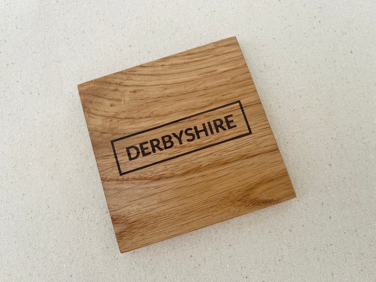 Place Name Engraved Oak Coaster