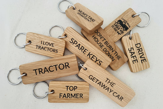 Custom Oak Keyring Large