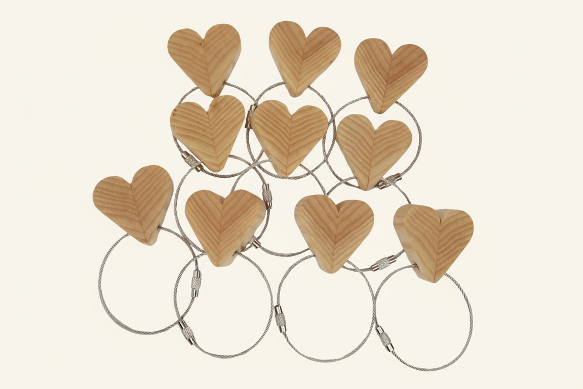 Solid Ash Heart Keyring