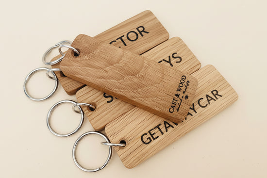 Custom Oak Keyring Large