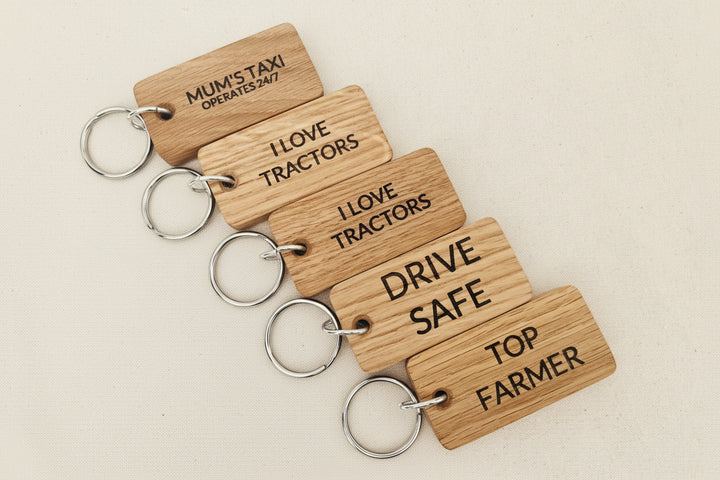 Custom Oak Keyring Small