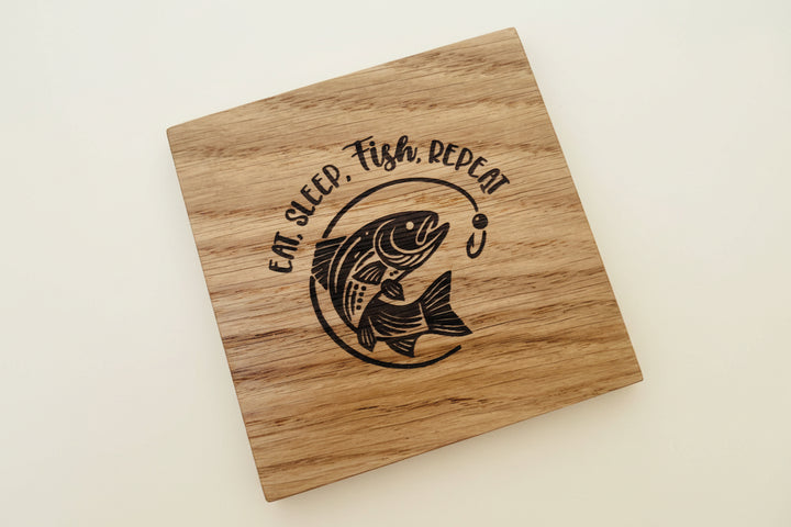 Eat, Sleep, Fish, Repeat Coaster