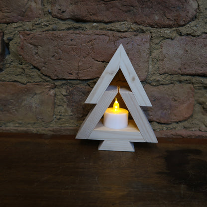 Tea Light Christmas Tree - Mini 15cm (Battery Powered)
