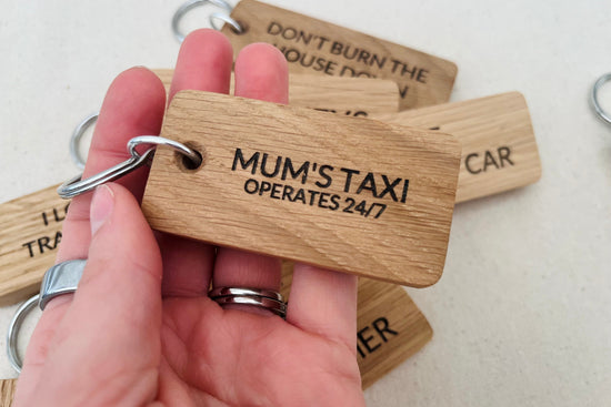 Custom Oak Keyring Small