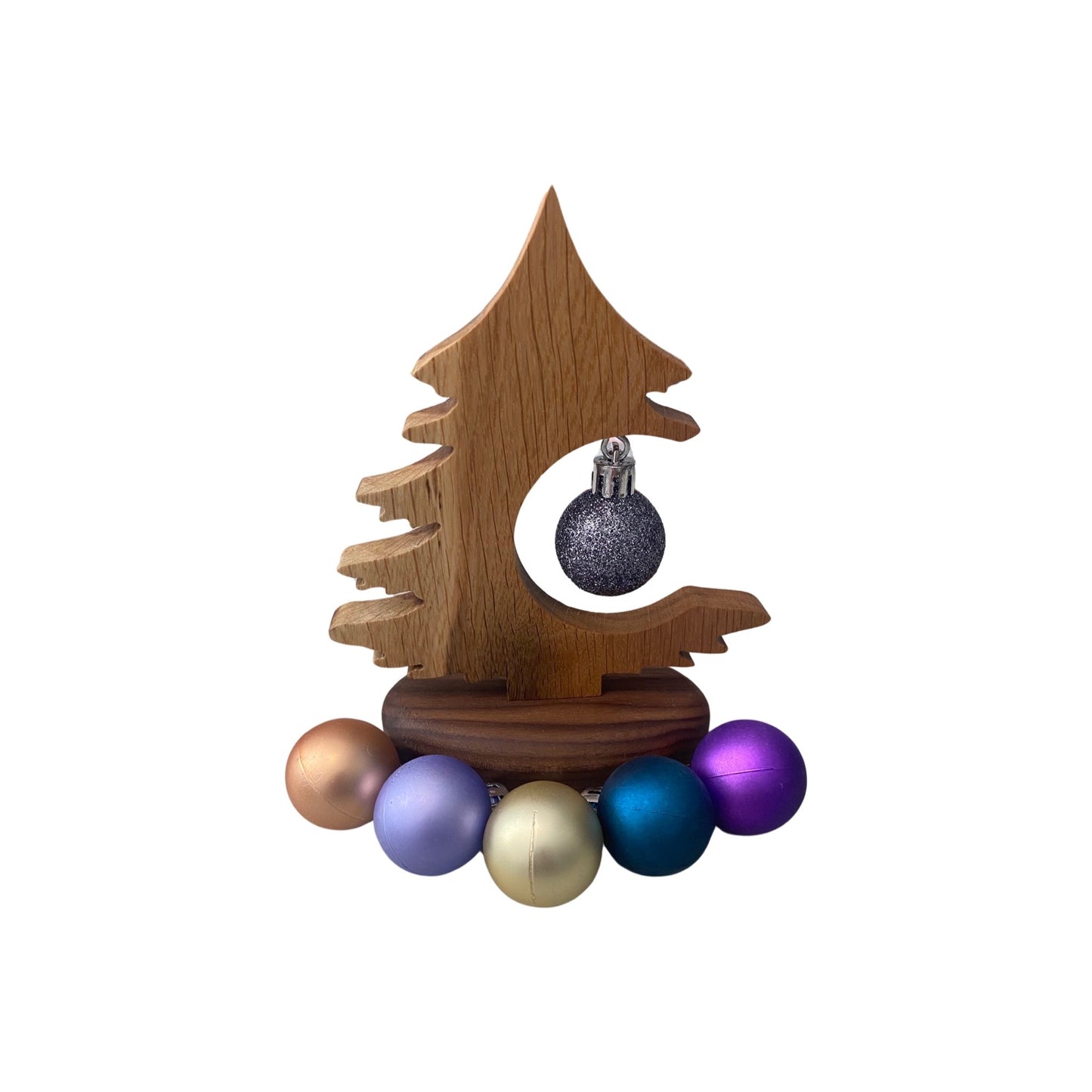 Solid Oak and Walnut Desktop Christmas Tree