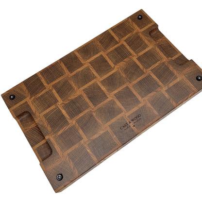 Basket Weave End Grain Premium Chopping Board - Oak / Ash - 38cm x 23.5cm