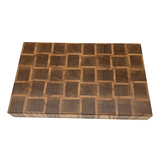 Basket Weave End Grain Premium Chopping Board - Oak / Ash - 38cm x 23.5cm