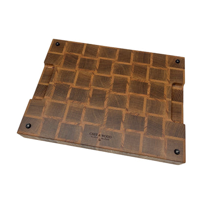 Basket Weave End Grain Premium Chopping Board - Oak / Ash - 38cm x 28cm