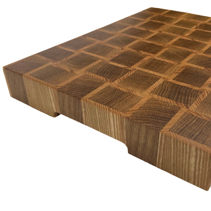 Basket Weave End Grain Premium Chopping Board - Oak / Ash - 38cm x 28cm