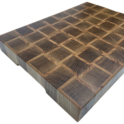 Basket Weave End Grain Premium Chopping Board - Oak / Ash - 38cm x 28cm