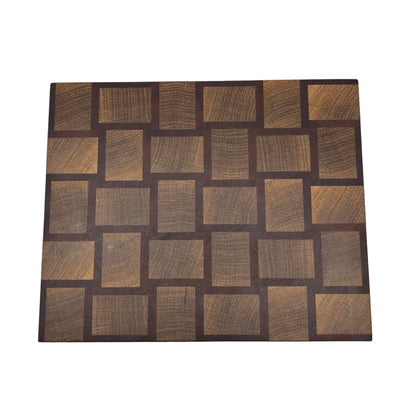 Basket Weave End Grain Premium Chopping Board - Oak / Sapele - 28cm x 23cm