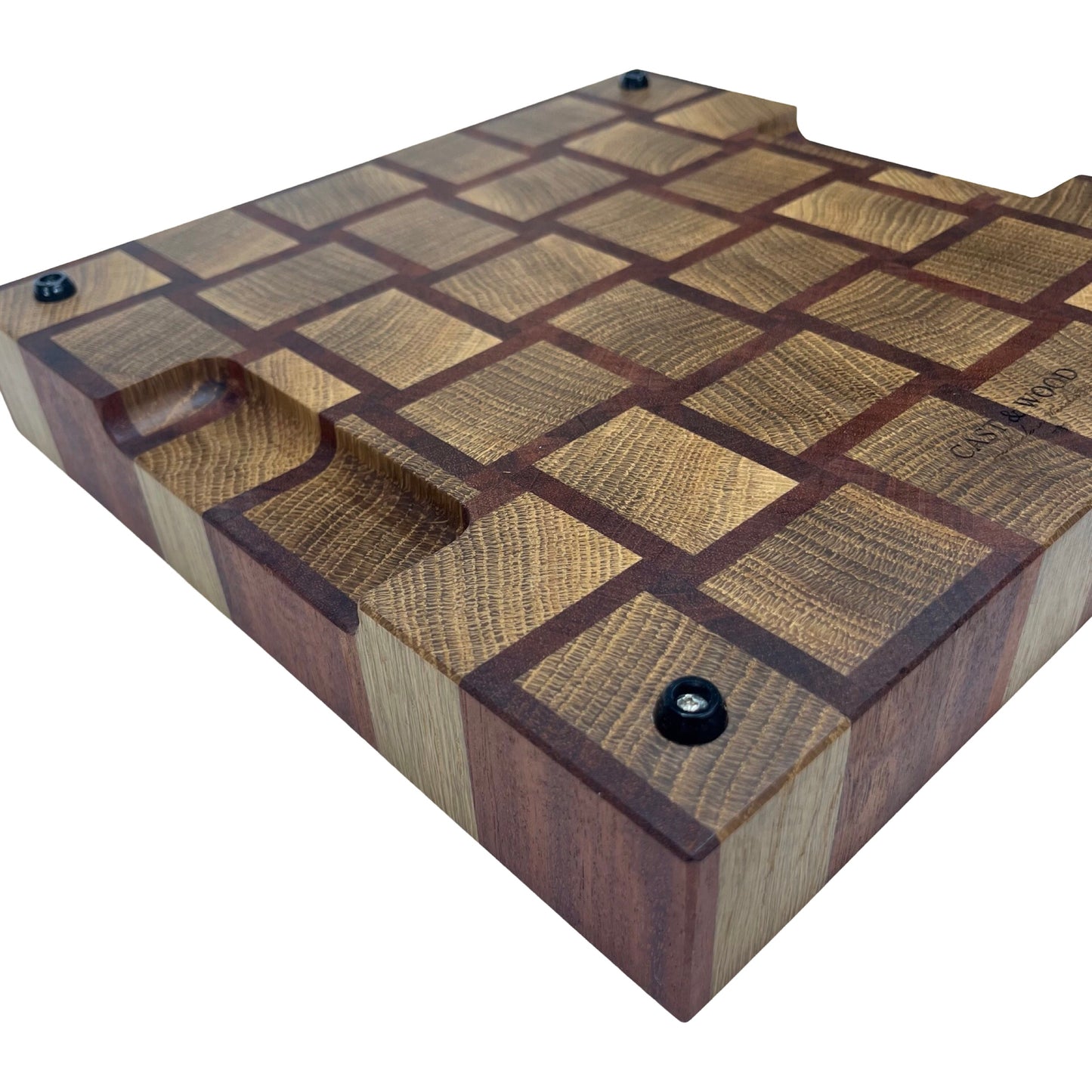 Basket Weave Design End Grain Premium Chopping Board - Oak / Sapele