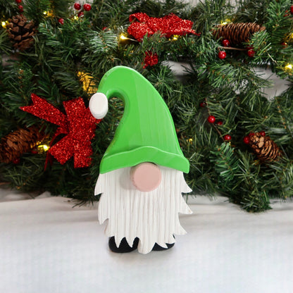 Festive Gonk - Handmade Decorative Wooden Gnome - Light Green
