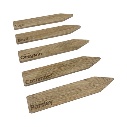 Personalised Minimalist Hardwood Plant Markers - Set of 5