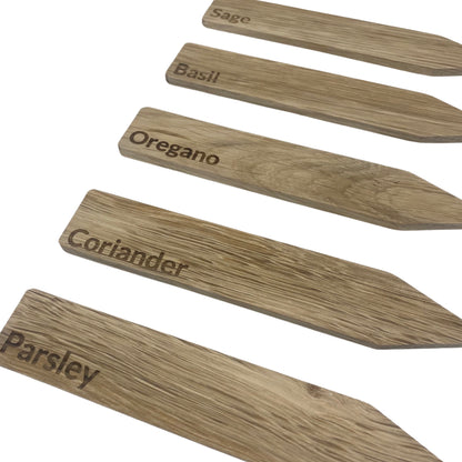 Personalised Minimalist Hardwood Plant Markers - Set of 5