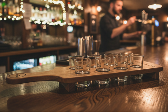 Personalised Oak Shot Glass Paddle