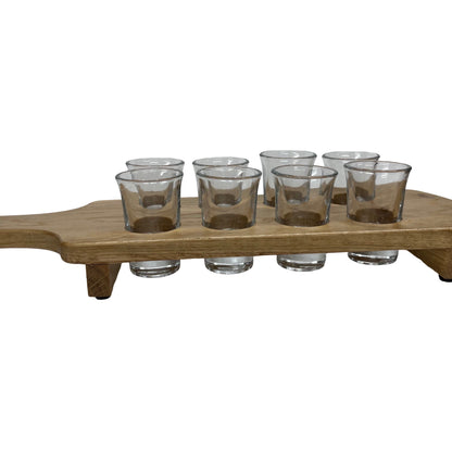 Solid Oak Shot Glass Holder - Side View