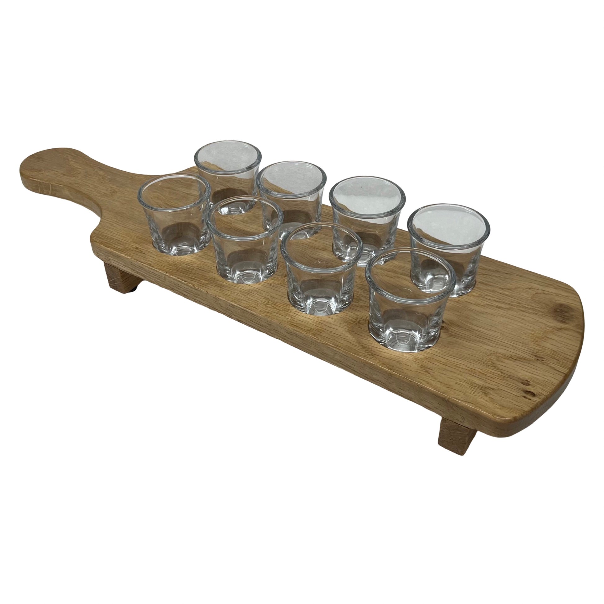 Solid Oak Shot Glass Holder - Full View