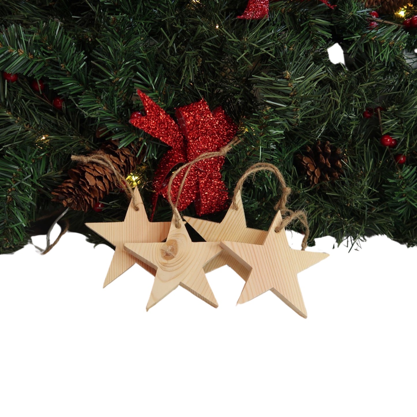 Star Hanging Tree Decorations - Medium - Set of 4