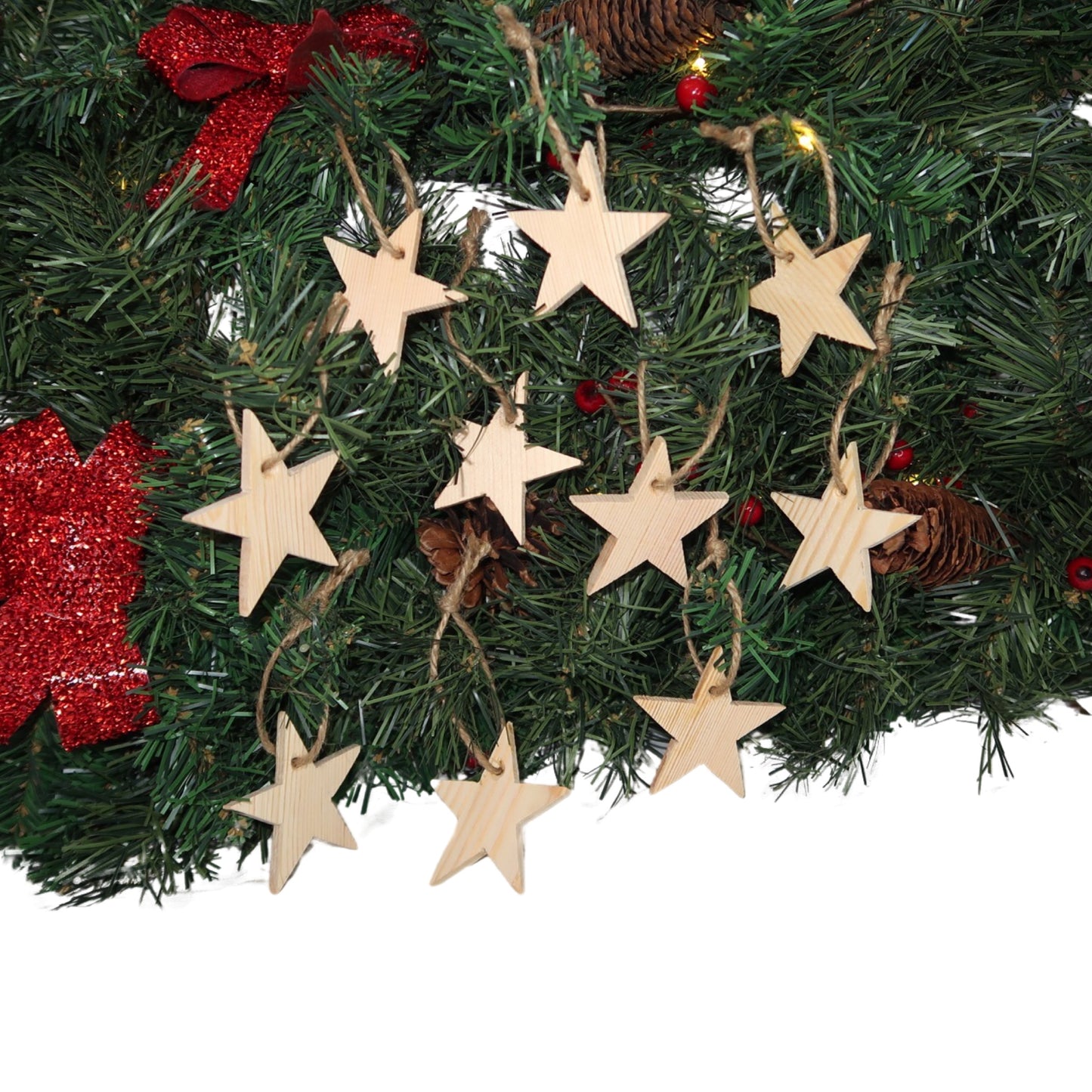Star Hanging Tree Decorations - Small - Set of 10