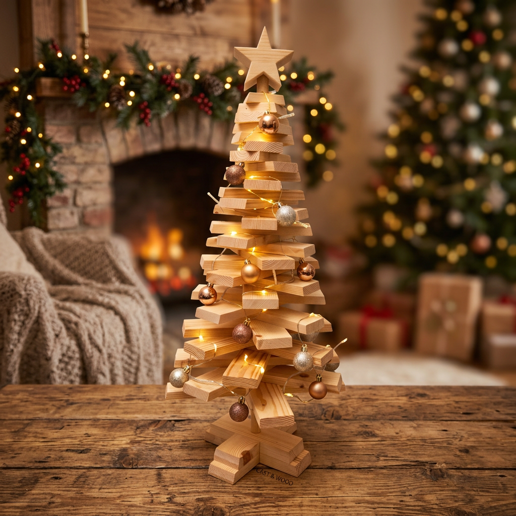 Medium Wooden Christmas Tree - 70cm