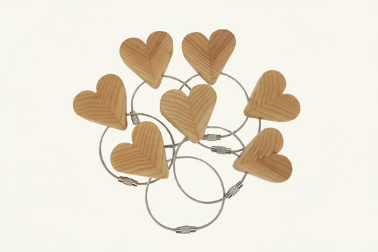 Solid Ash Heart Keyring