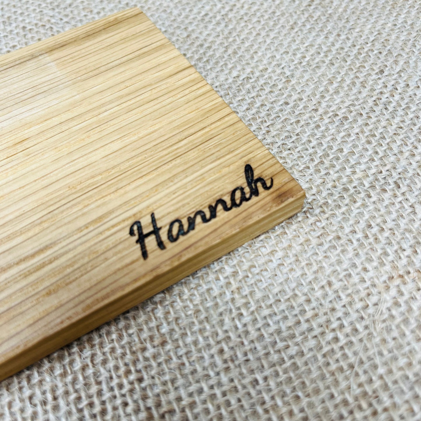 Personalised Name Coaster - Engraved Solid Oak