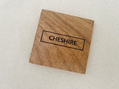 Place Name Engraved Oak Coaster
