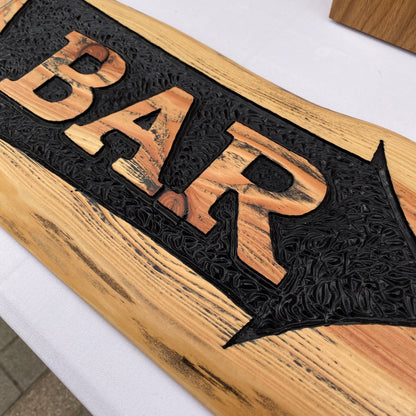 Bar Arrow Sign - Hand Carved