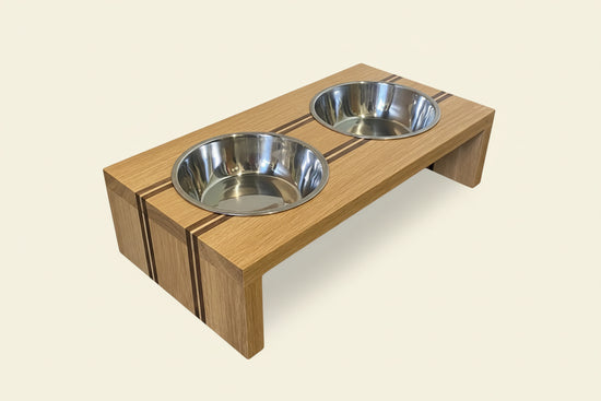 Striped Double Pet Bowl