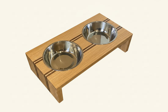 Striped Double Pet Bowl