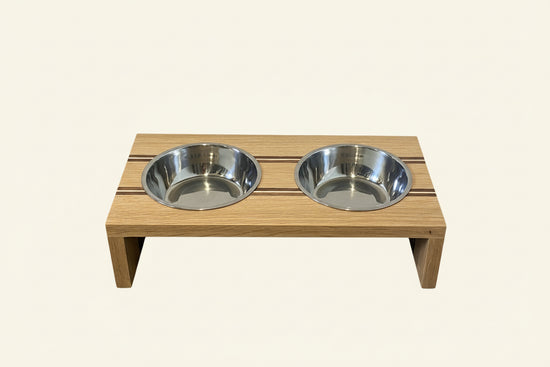 Striped Double Pet Bowl