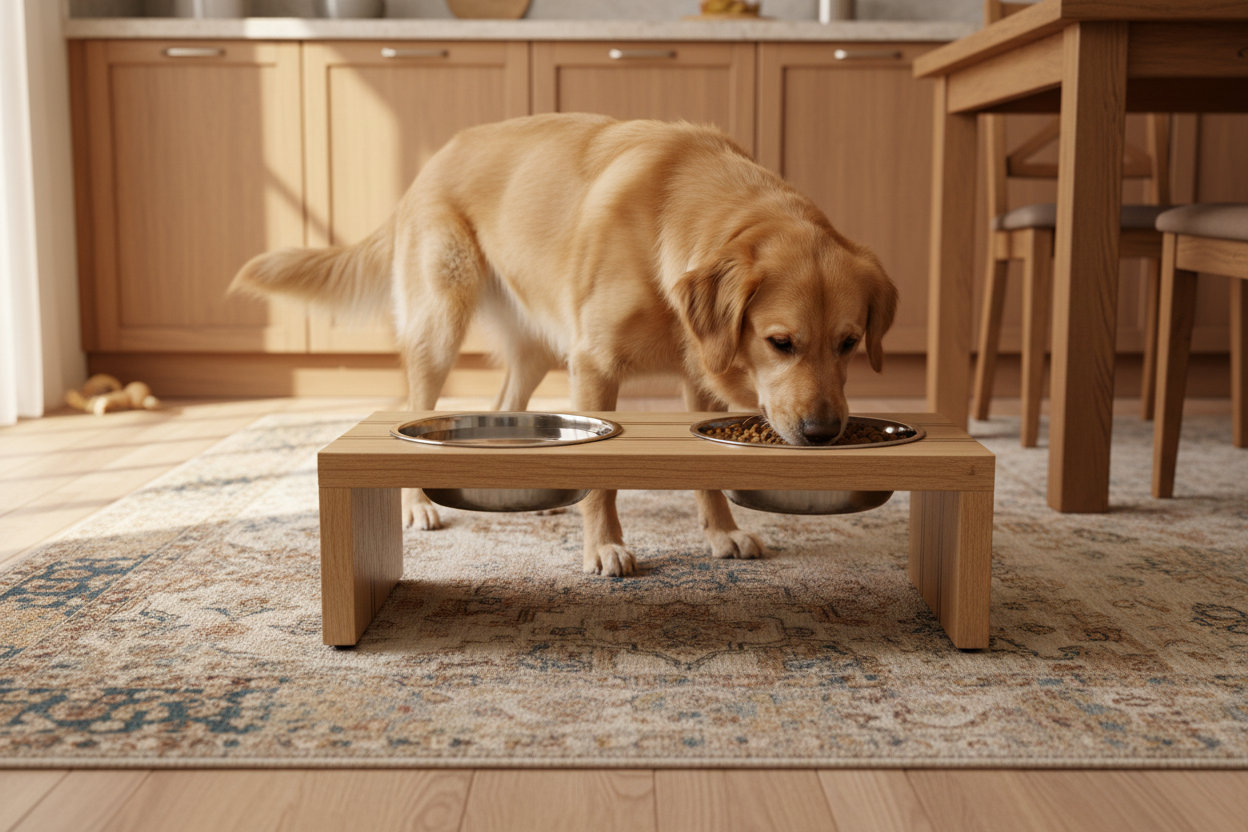Striped Double Pet Bowl
