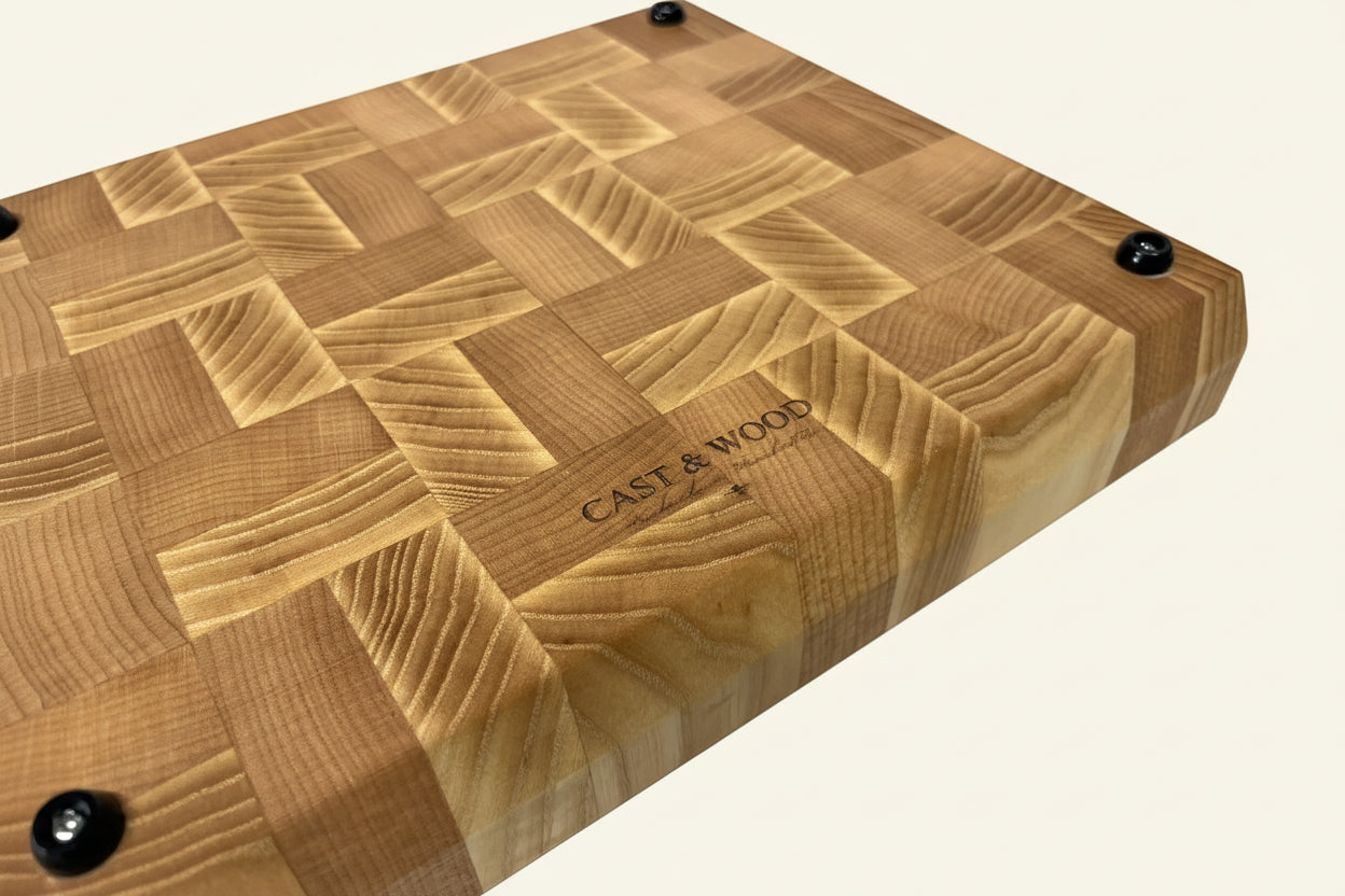 Cast and Wood Handmade ash and beech End Grain Chopping Board