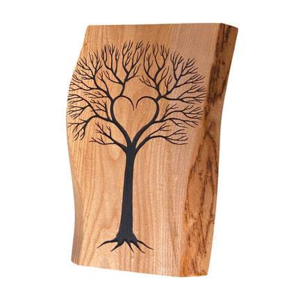 Live Edge Heart Tree - Hand Carved