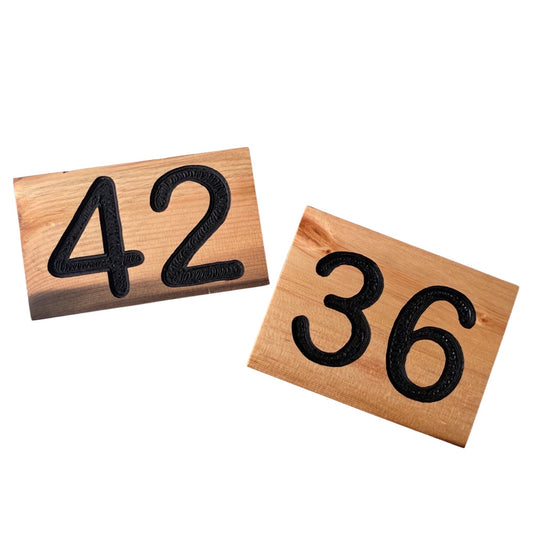 Custom House Number Plaque - Hand Carved