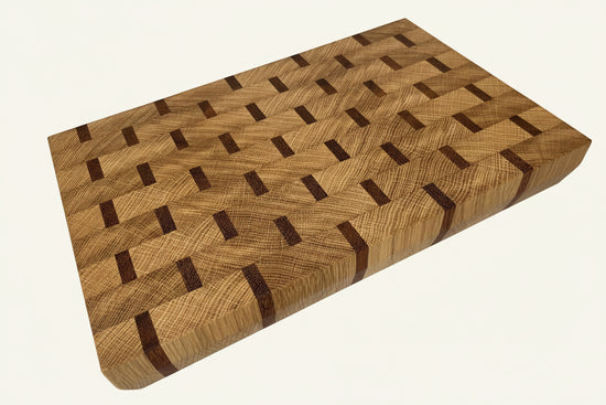 Cast and Wood handmade small cutting board - Oak and Sapele end grain - Gin & Tonic chopping board