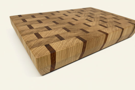 Cast and Wood handmade small cutting board - Oak and Sapele end grain - Gin & Tonic chopping board