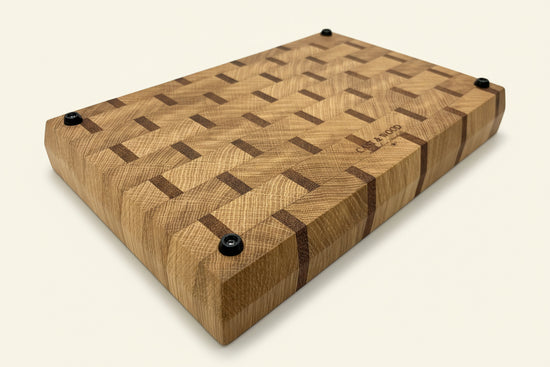 Cast and Wood handmade small cutting board - Oak and Sapele end grain - Gin & Tonic chopping board