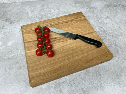 Chunky Solid Oak Chopping Board with Hand Carved Tree of Life