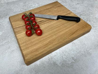 Chunky Solid Oak Chopping Board with Hand Carved Tree of Life