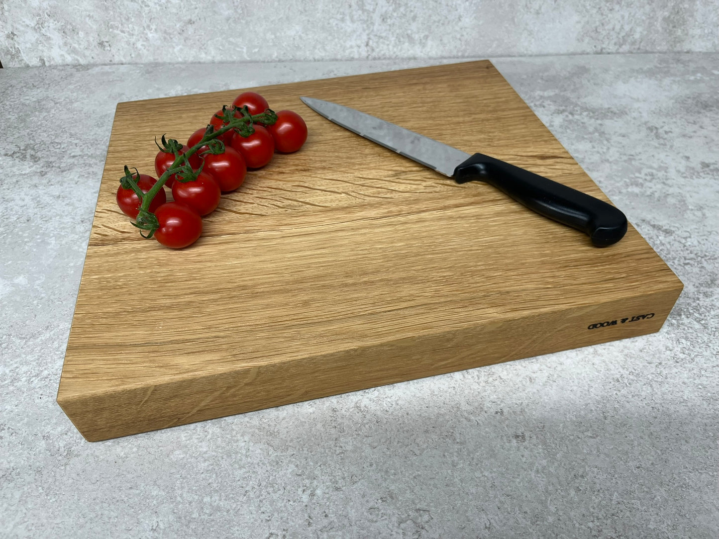 Chunky Solid Oak Chopping Board with Hand Carved Tree of Life