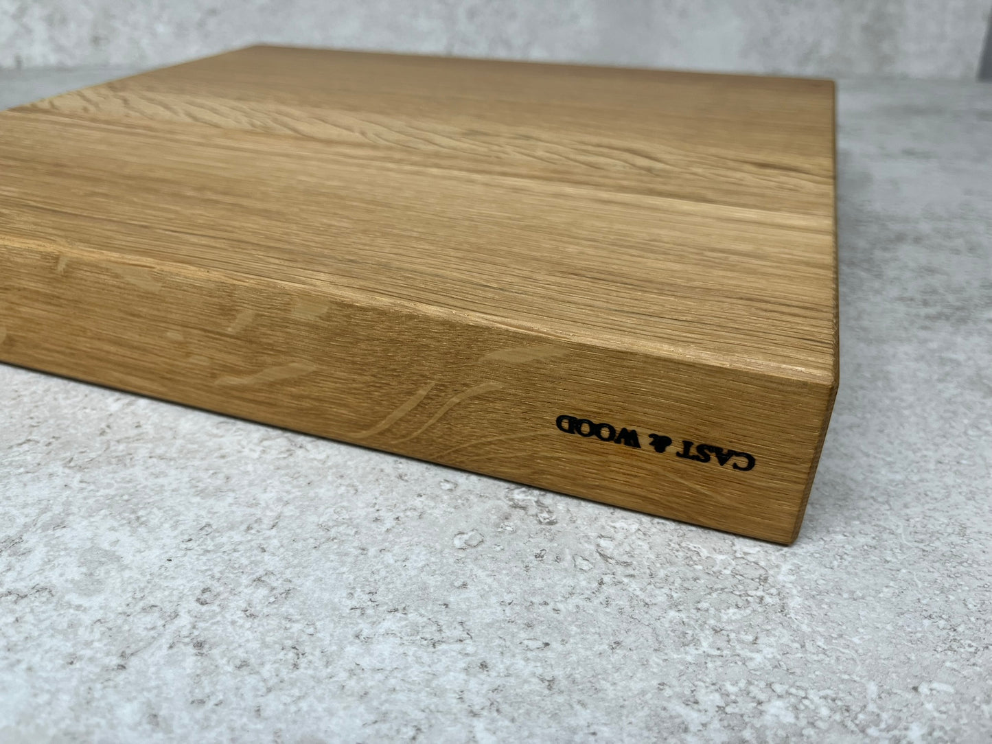 Chunky Solid Oak Chopping Board with Hand Carved Tree of Life