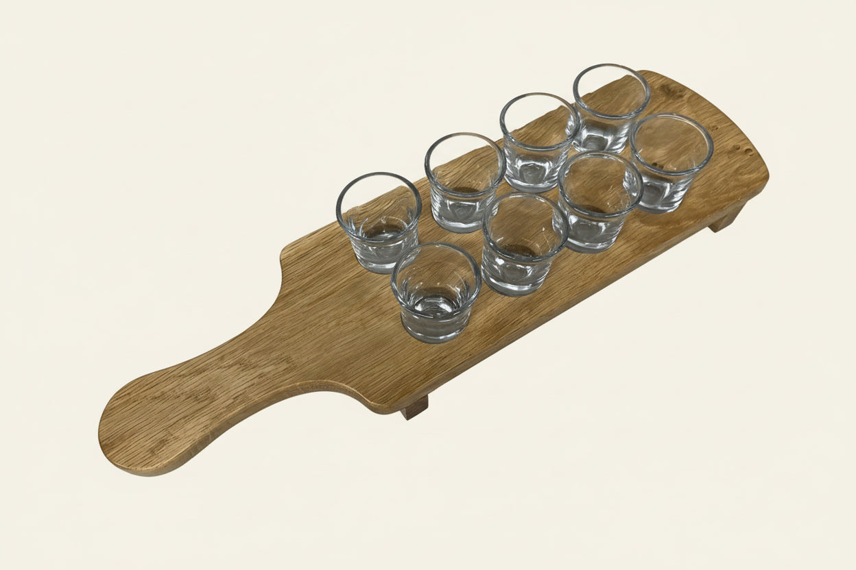 Oak Shot Glass Paddle