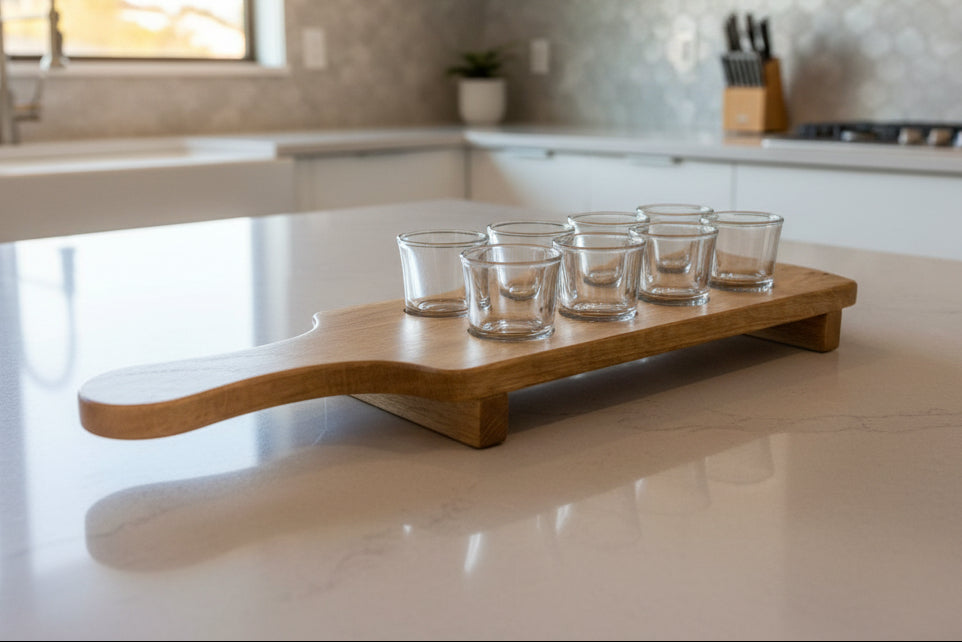 Oak Shot Glass Paddle