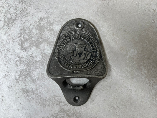 Birra Moretti Bottle Opener - Wall Mounted Cast Iron Design