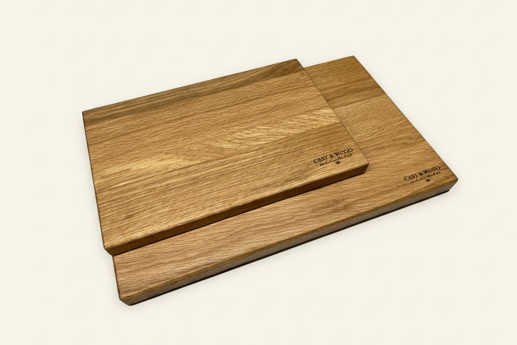 Set of two Piccadilly chopping boards in natural wood finish, featuring a smooth surface and rounded edges.
