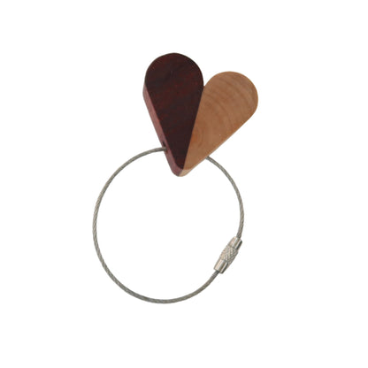 Solid Maple / Sable Mix Heart Keyring